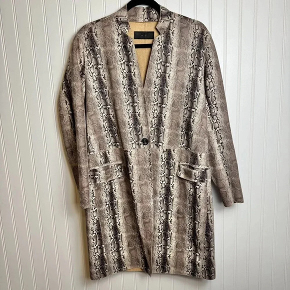 Blank NYC Faux Leather Snakeskin Print One Button Jacket small L1 - Picture 1 of 5